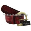 Wide Plain Red Leather Belt